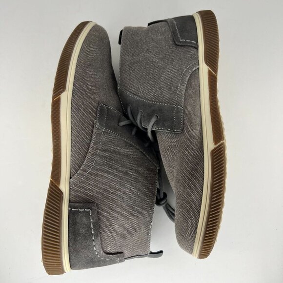 Steve Madden Mens P-Bardos Gray Leather Canvas LaceUp Size 8.5 Chukka Ankle Boot main image 5